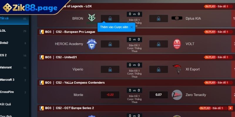 E-Sport ZIK88 - Sảnh Cá Cược Thể Thao Điện Tử Hàng Đầu 2025 1 Khái quát sảnh E-Sport ZIK88